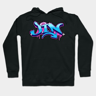 BTS bangtan Kim seokjin jin name graffiti typography army | Morcaworks Hoodie